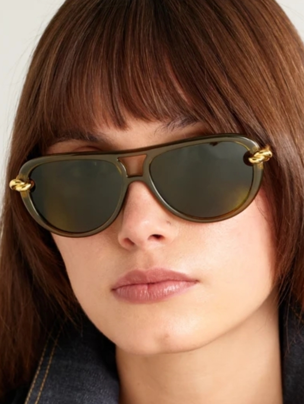 Bottega Veneta Designer New Aviator Sunglasses Gold Tone Japan